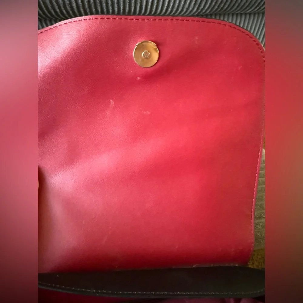 VTG Ralph Lauren Dryden Ellen Black Leather Backpack Bag Red Interior